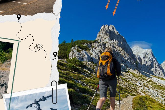 Voyage en van avec randonnée, vélo et escalade en montagne dans les Alpes